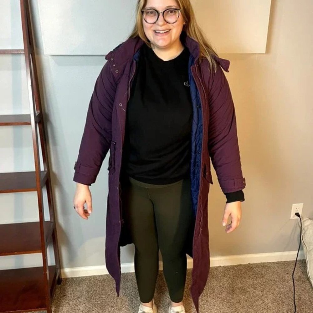 LL Bean Vintage Purple Thinsulate Parka Long Winter Coat in Size Medium/Large
